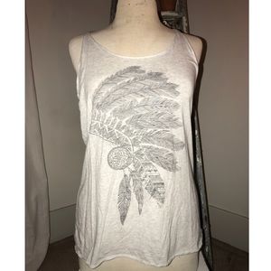 LIGHT GRAY GRAPHIC TANK